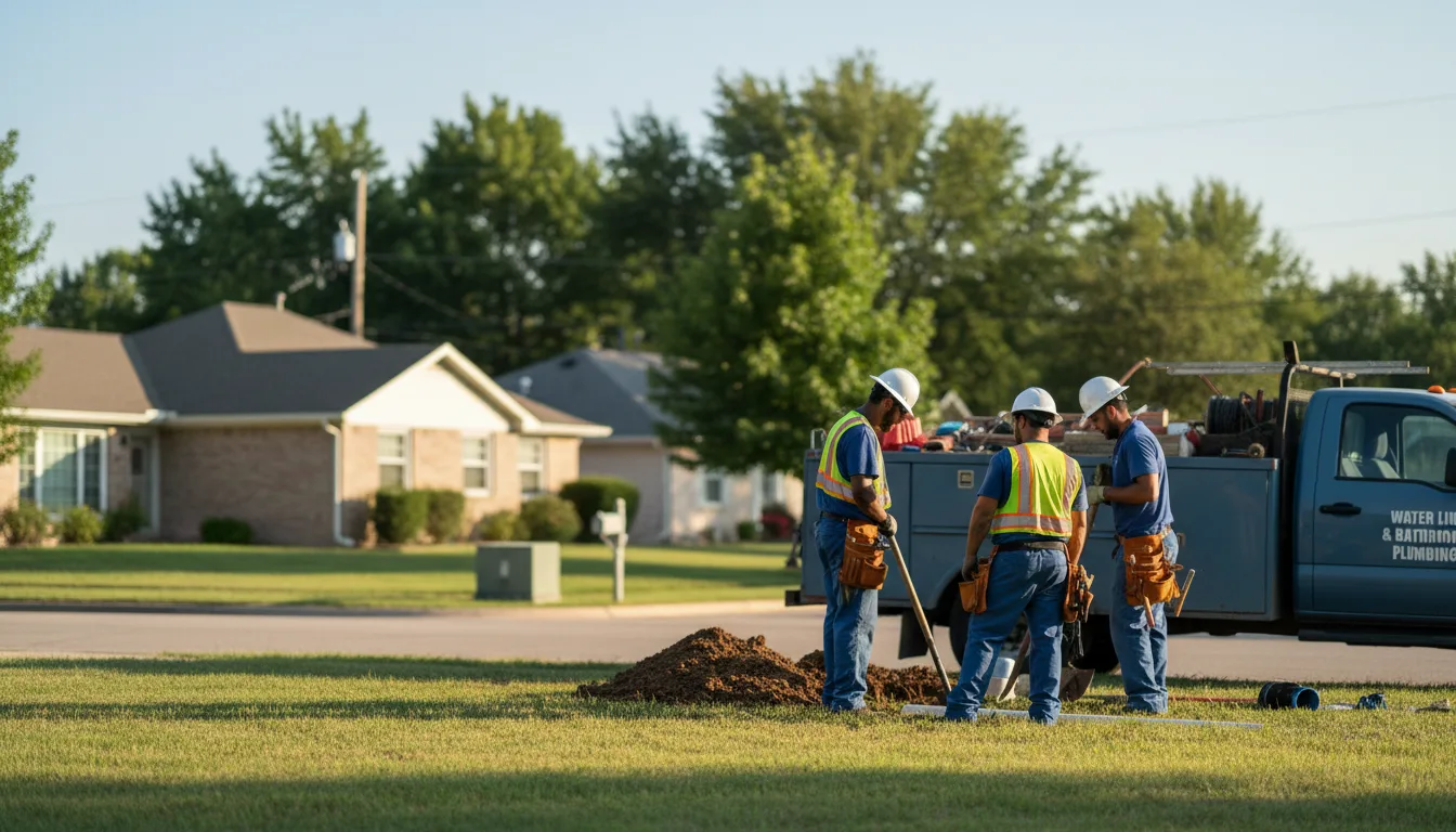 Residential water line and bathroom plumbing service in Riverside, RI